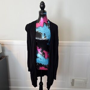 Style & Co. Women's Black Open-Front Cardigan